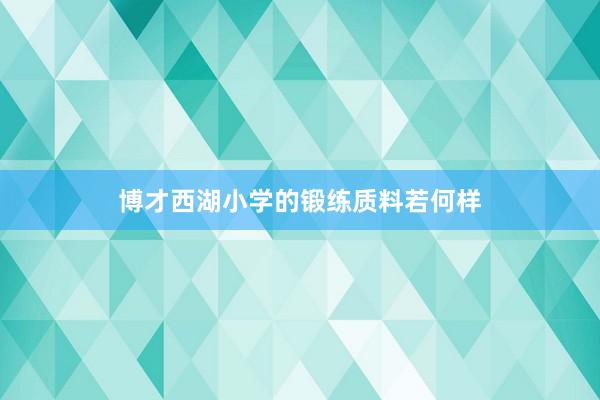 博才西湖小学的锻练质料若何样